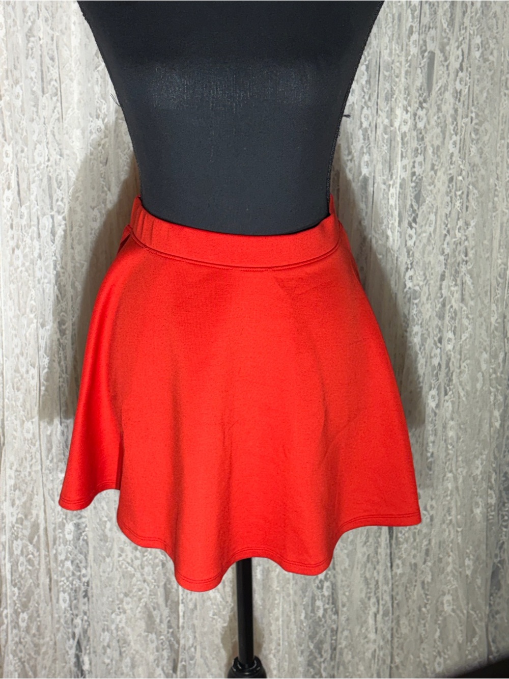 Forever 21 Bright Red Flared Mini Skirt